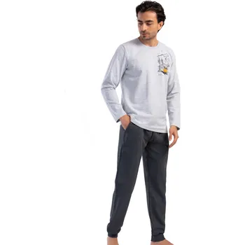 Šedé pyžamo pro muže, teplé, TRAMVAJ 1TB0054 šedá xxl