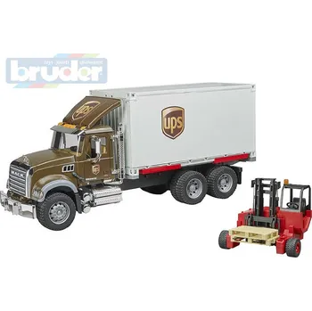 BRUDER 02828 Auto Mack Granite UPS přeprava peněz set s vozíkem a paletami | 310737