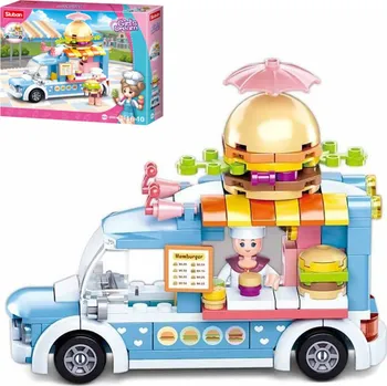 Stavebnice Sluban SLUBAN Girls Dream Mobilní hamburgerový stánek 154 dílků + 1 figurka STAVEBNICE | 30887