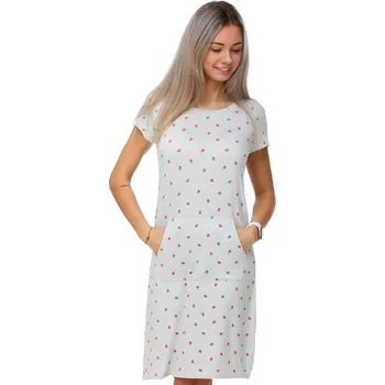 Dámská noční košile Noční košilka jemná Jahůdky 1D0844 šedá m