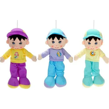 Panenka Panáček hadrový 35cm kluk s čepičkou 3 barvy s poutkem v sáčku | 224228