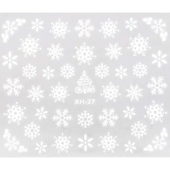 BIO NAILS - Nálepka Vánoce XH-27 bílá