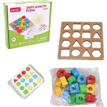 Dřevěná hra naučná, 17 x 16 x 4,5 cm