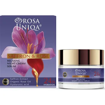 Pleťový krém ROSA UNIQA SAFFRON & ROSE noční krémové sérum, 50 ml