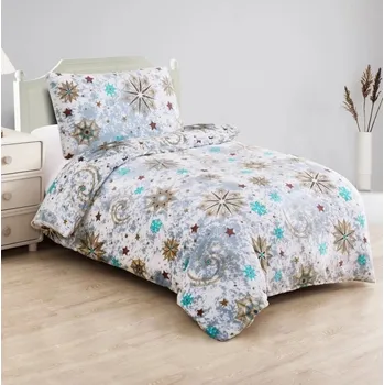 Povlečení Povlečení mikroflanel Vánoční hvězdy 140x200+70x90
