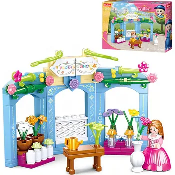 Stavebnice Sluban SLUBAN Girls Dream Dobové květinářství 154 dílků + 1 figurka STAVEBNICE | 30887