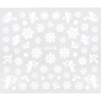 BIO NAILS Nálepka Vánoce XH-19 bílá