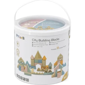 Dřevěná hračka VIGA DŘEVO PolarB Stavebnice baby 50 dílků v kyblíku *DŘEVĚNÉ HRAČKY* | 444749