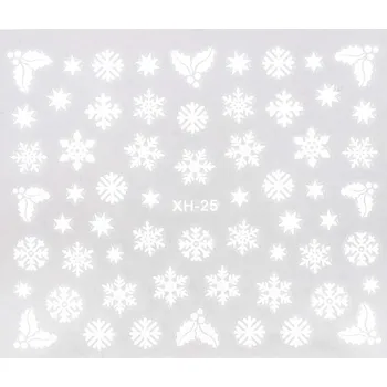BIO NAILS Nálepka Vánoce XH-25 bílá