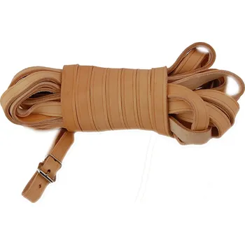 Vodítko pro psa Zubíček Barvářská šňůra plochá šíře 14 mm, přírodní Délka: 6 m