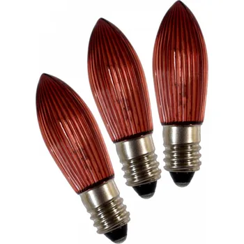 Vánoce Žárovky E-10 34V 3W červené pro svícen 7x34V, 3ks