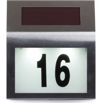 Potah na židli dobirkov.cz Kovová solární LED lampa s osvětlením domovního čísla