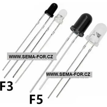 Dioda F5 - 5mm infračervená párová přijímací + vysílací trubice - LED dioda 940nm F5