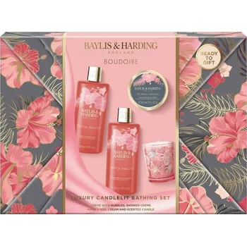 Kosmetická sada Baylis&Harding TROPICAL PARADISE - sada s péčí o tělo a svíčkou 4 ks ***