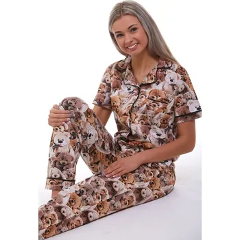 Dámské pyžamo Elegantní pyžamo pro ženy 1B1291 hnědá s