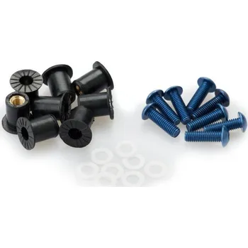 Motodíl Sada šroubků 0957 k plexi štítům M5 se slientbloky Modrá (A)