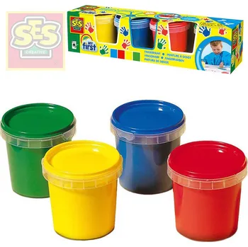 kreativní sada SES CREATIVE Baby moje první barvy prstové set 4 tuby 150ml smývatelné | 65554