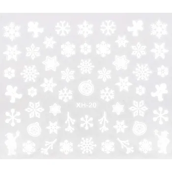 BIO NAILS Nálepka Vánoce XH-20 bílá