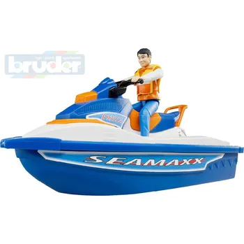 BRUDER 63150 Set vodní skútr člun motorový s figurkou 1:16 plast | AS84