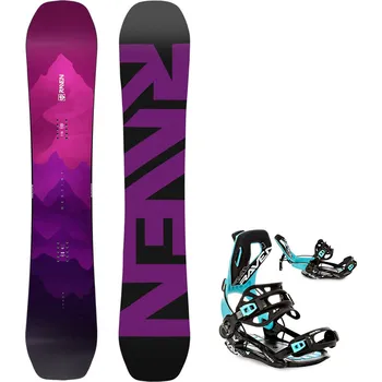 Snowboard Snowboard komplet Raven Destiny + vázání Fastec FT360 black/mint Velikost: 139 cm, Velikost vázání: M