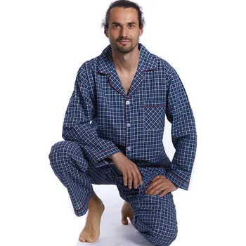 Pánské pyžamo Pánské pyžamo klasické 1PF0013 modrá xxl