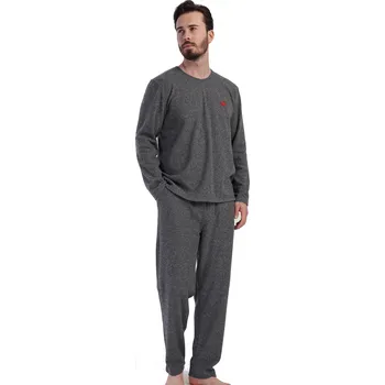 Pánské pyžamo Pyžamo pro plnoštíhlé muže - hřejivé 1TB0047 šedá 3xl