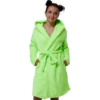 Dámský župan Reflexní zeleno žlutý dívčí župan huňatý 1Z1368 zelená m