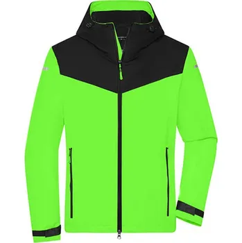 Pánská softshellová bunda James&Nicholson Pánská softshellová bunda JN1180 Bright Green-Black S