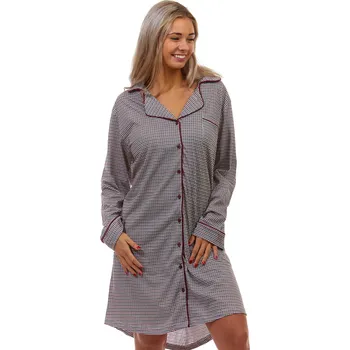 Dámská noční košile Vínová, bílá i černě strakatá elegantní košilka celopropínací plnoštíhlé ženy 1C3461 vínová 2xl