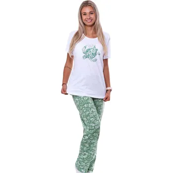 Dámské pyžamo Zelené i šedé pyžamo pro plnoštíhlé ženy či dívky s želvou 1B1967 zelená 3xl