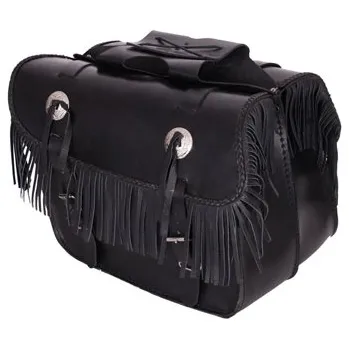 Zavazadlo na motocykl Kožené brašny ADRENALINE FRINGES, barva černá (25L)