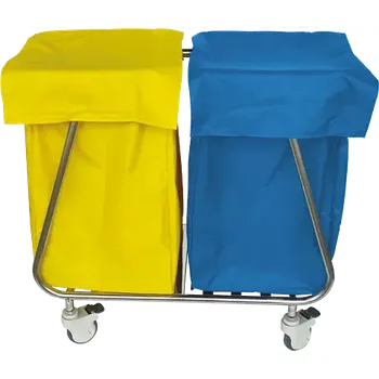 Odpadkový koš VAKOMOBIL 22, vozík na třídění odpadu a prádla, nerez