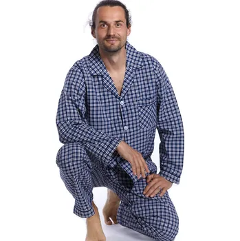 Pánské pyžamo Pánské pyžamo klasické 1P0549 modrá xxl