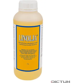 Olej na dřevo Dictum 705275 - Linolja® Organic Swedish Linseed Oil, Cold-Bleached, 1 l - Olej