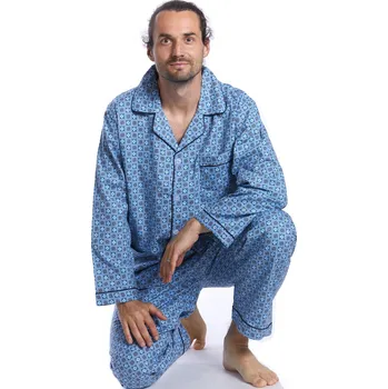 Pánské pyžamo Pánské pyžamo, flanel 1P0259 modrá m