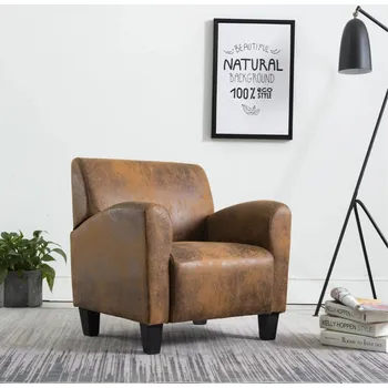 Obývací pokoj Rozkládací křeslo hnědé 70 x 69 x 72 cm umělá semišová kůže IM_248618