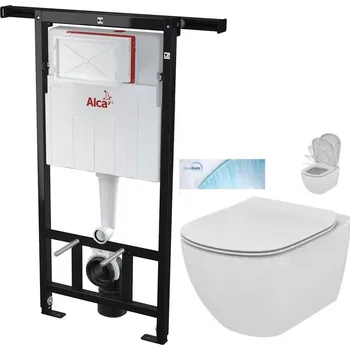 WC sada Předstěnový instalační systém bez tlačítka + WC Ideal Standard Tesi se sedátkem SoftClose, AquaBlade AM102/1120 X TE1