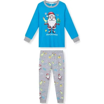 Dětská móda CHLAPECKÉ VÁNOČNÍ PYŽAMO SE SVÍTÍCÍMY PRVKY ZIMA26 Barva: Modrošedá, Velikost: 98