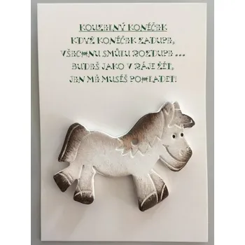Přání keramické Kouzelný Koníček (Keramický kůň, dárky koně)