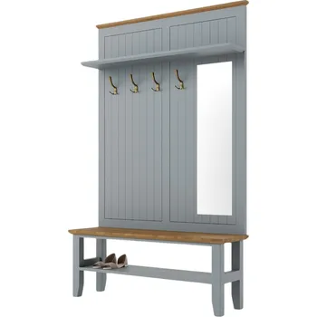 Komoda Předsíňová stěna PROVENCE s lavicí Šedomodrá