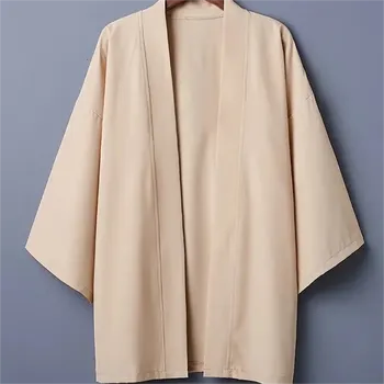 Pánský svetr Pánský kardigan 3/4 rukáv kimono Velikost: S, Barva (Varianta): Khaki A