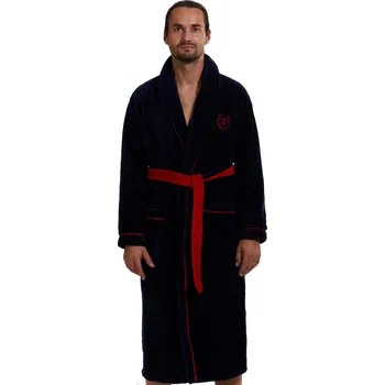 Pánský župan Modro červený župan pro muže extra huňatý s límcem 1Z1343 modrá xl