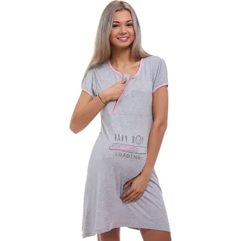 Dámské noční prádlo Těhotenská i kojící jemná košilka 1D0998 šedá l