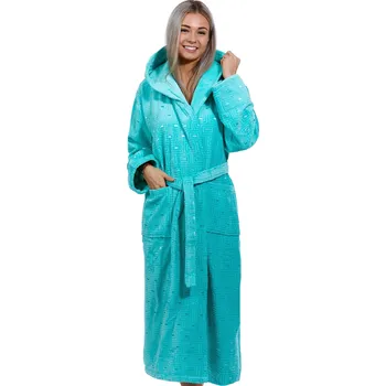 Dámský župan Zelená luxusní dlouhý župan pro kojící z extra froté LABYRINT 1ZF3015 zelená s-m