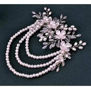 Souprava šperků B-TOP Vícevrstvá perlová zdoba do vlasů s bílými perlovými květy