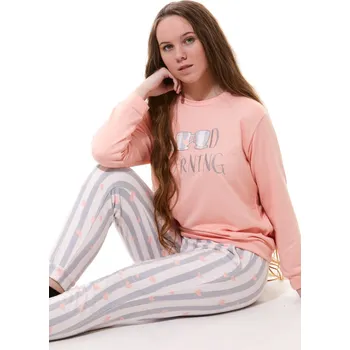 Dámské pyžamo Pyžamo pro ženy - teplé MORNING 1B1365 oranžová s