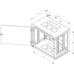 Triton 19' rozvaděč jednodílný 18U/600mm odnímatelné boční kryty RAL7035, šedý