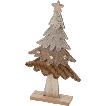 Vánoční dekorace decoDoma Filcová vánoční dekorace STROMEK hnědá 28 cm