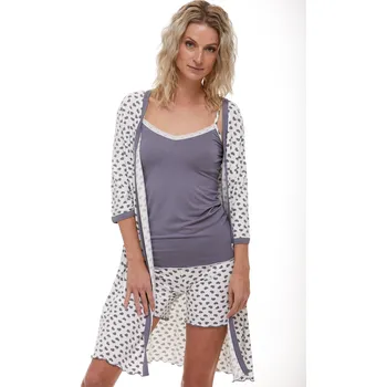 Dámská noční košile Komplet do porodnice na kojení 1D0950 šedá xxl