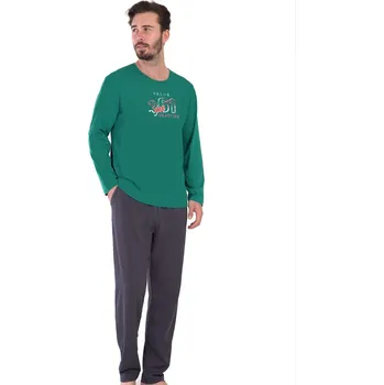 Pánské pyžamo Zelené a tmavě šedé pyžamo pro muže FRIGTION 361 1P1606 zelená s